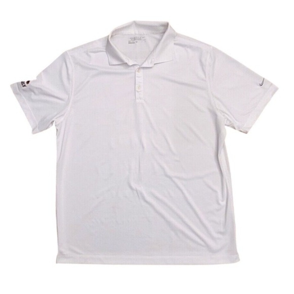 Nike‎ Boise State Golf Polo Shirt Mens XL White Patterned Dri Fit NCAA